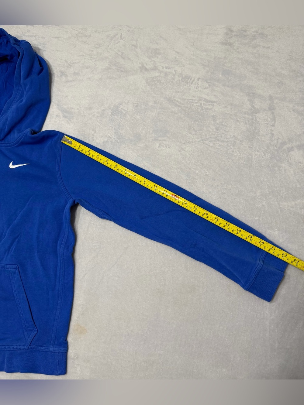 Nike Sportswear Blue White Embroidered Swoosh Pullover Hoodie Sweatshirt Boy XL - Picture 4 of 7